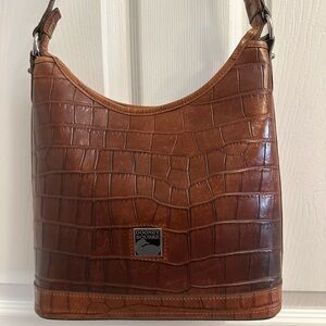 Dooney & Bourke Brown Croc-Embossed Hobo Bag